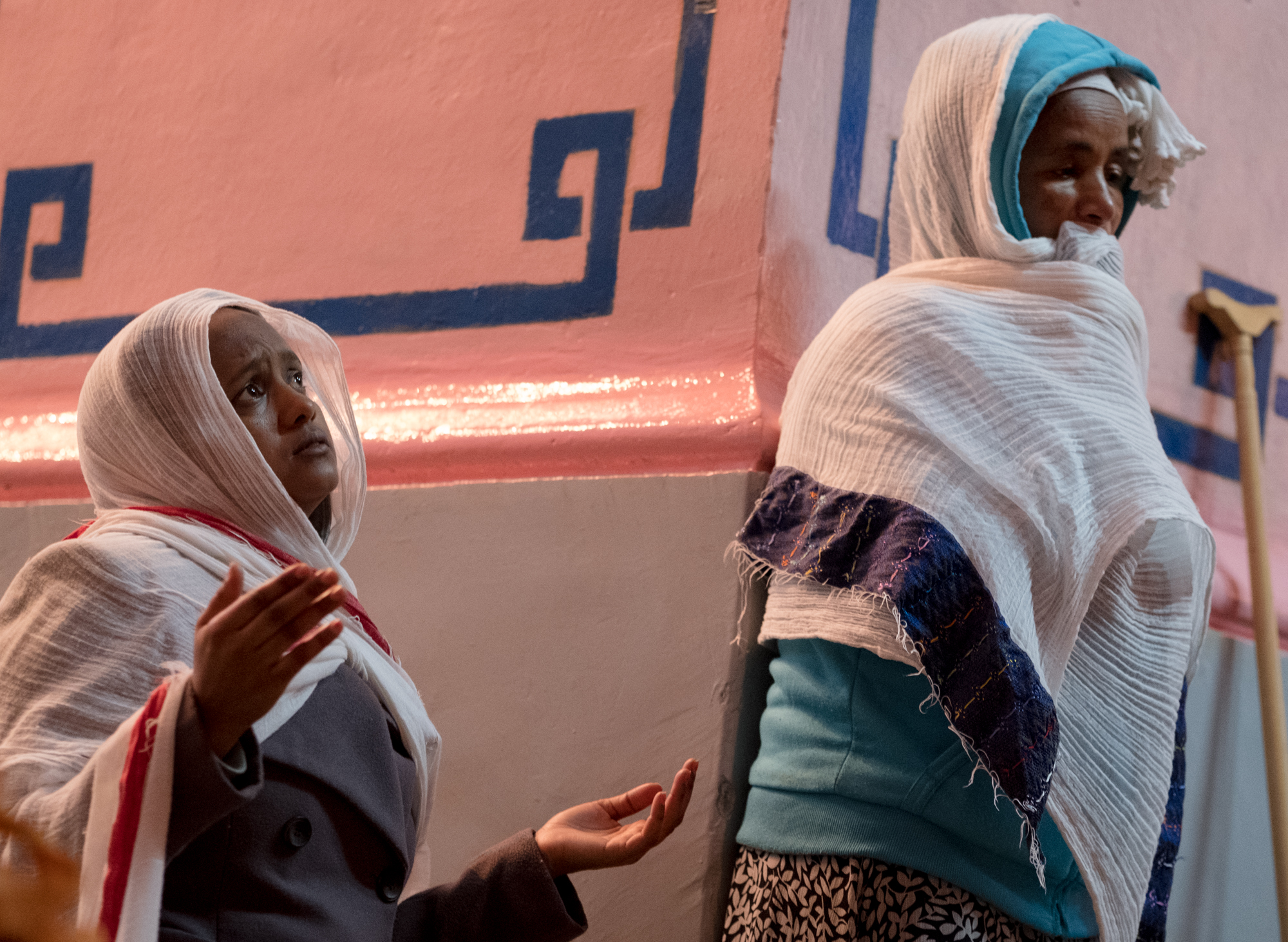 Ethiopian women pray during a service for the World Week of Christian Unity.